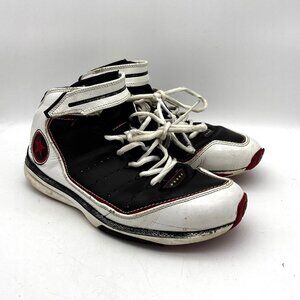 Vintage Converse Basketball Sneakers Black White Leather High Top Shoes Mens 9.5
